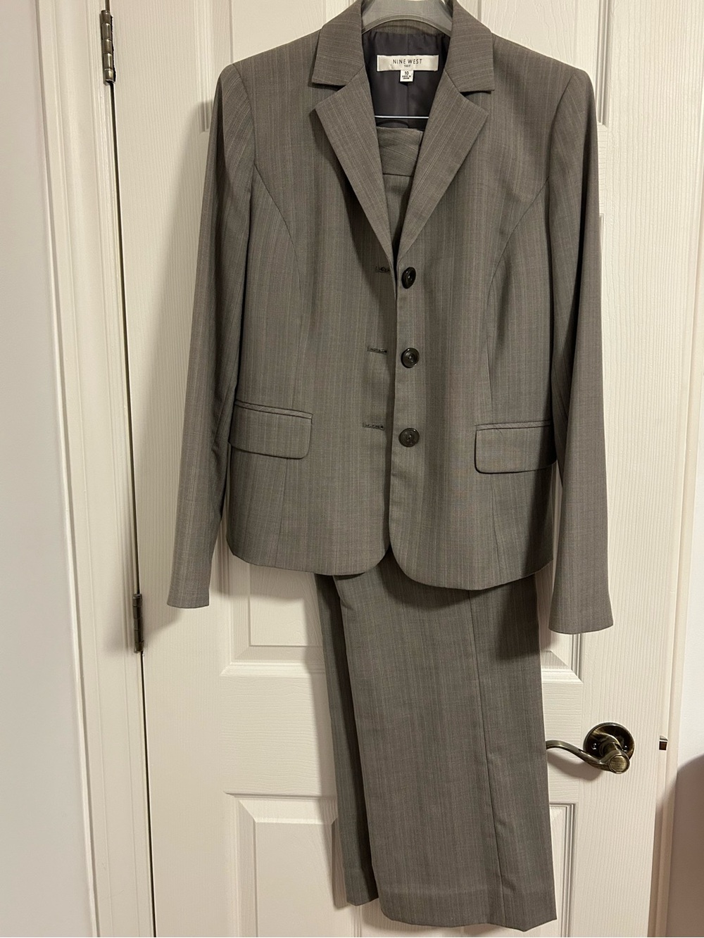 Nine West Women’s Gray Pinstripe Suit